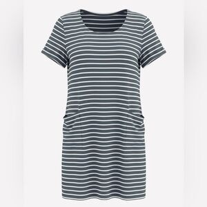 J JILL WOMENS DRESS/LOUNGEWEAR BLUE WHITE STRIPES SIZE XS P